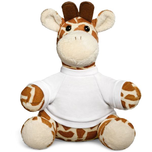 Plüschgiraffe mit T-Shirt